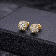 Load image into Gallery viewer, Full Pave Earrings Flower Set Center Stones Round Cut.
