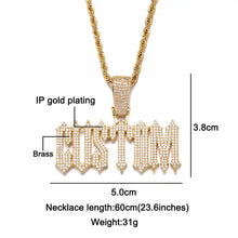 Load image into Gallery viewer, Custom Name Pendant Trap Font Iced Out CZ Stones
