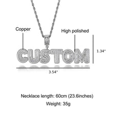 Load image into Gallery viewer, Custom Name Pendant Baguette Necklace (0.6&quot; Letter Height)

