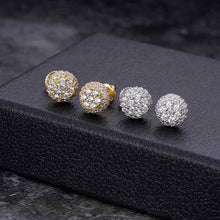 Load image into Gallery viewer, Full Pave Earrings Flower Set Center Stones Round Cut.
