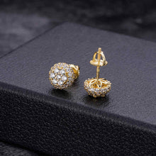 Load image into Gallery viewer, Full Pave Earrings Flower Set Center Stones Round Cut.
