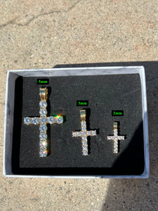 3mm Cross Pendant Iced out