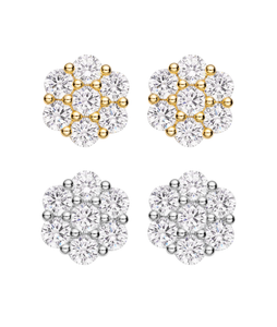 12mm Cluster Earrings Flower Set