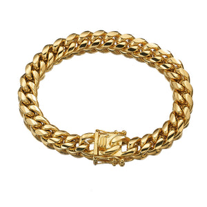 10mm Cuban Bracelet - 18k Gold plated