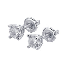 Load image into Gallery viewer, 1 Ct (5mm) Round Cut Stud Earrings 925 Sterling Silver Solitaires .5 Ct ea
