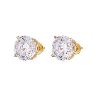 10mm (4 Ct ea.) Round Cut Solitaire Stud Earrings Premium Quality