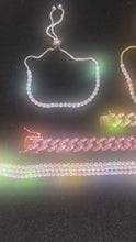 Load and play video in Gallery viewer, Tennis Bracelet 18k Gold plated Adjustable Length 3mm
