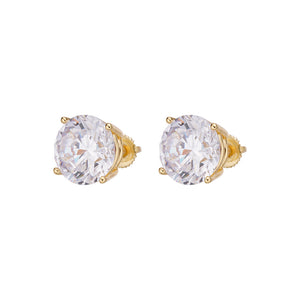4 Ct (8mm) Premium Quality Earrings Solid 925 Sterling Silver 2 Ct ea Round Cut Solitaire Studs
