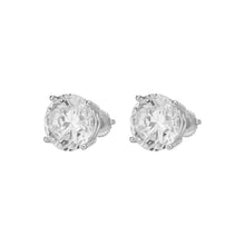 Load image into Gallery viewer, 4 Ct (8mm) Premium Quality Earrings Solid 925 Sterling Silver 2 Ct ea Round Cut Solitaire Studs
