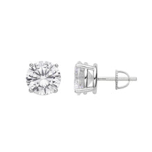 Load image into Gallery viewer, 10mm (4 Ct ea.) Round Cut Solitaire Stud Earrings Premium Quality
