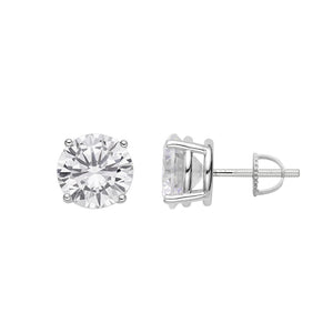 10mm (4 Ct ea.) Round Cut Solitaire Stud Earrings Premium Quality