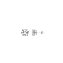 Load image into Gallery viewer, .5 Ct (4mm) Round Cut Solitaire Stud Earrings 925 Sterling Silver .25ct ea
