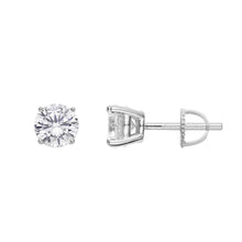 Load image into Gallery viewer, 2 Ct (6mm) Round Cut Earrings 925 Sterling Silver Solitaire Studs 1 Ct ea.
