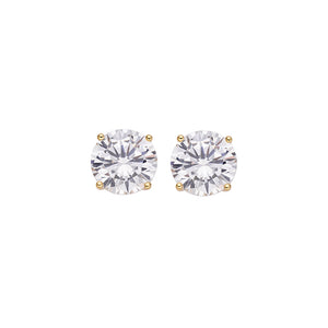 4 Ct (8mm) Premium Quality Earrings Solid 925 Sterling Silver 2 Ct ea Round Cut Solitaire Studs