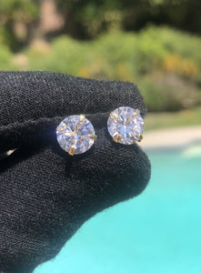 4 Ct Round Cut Solitaire Earrings