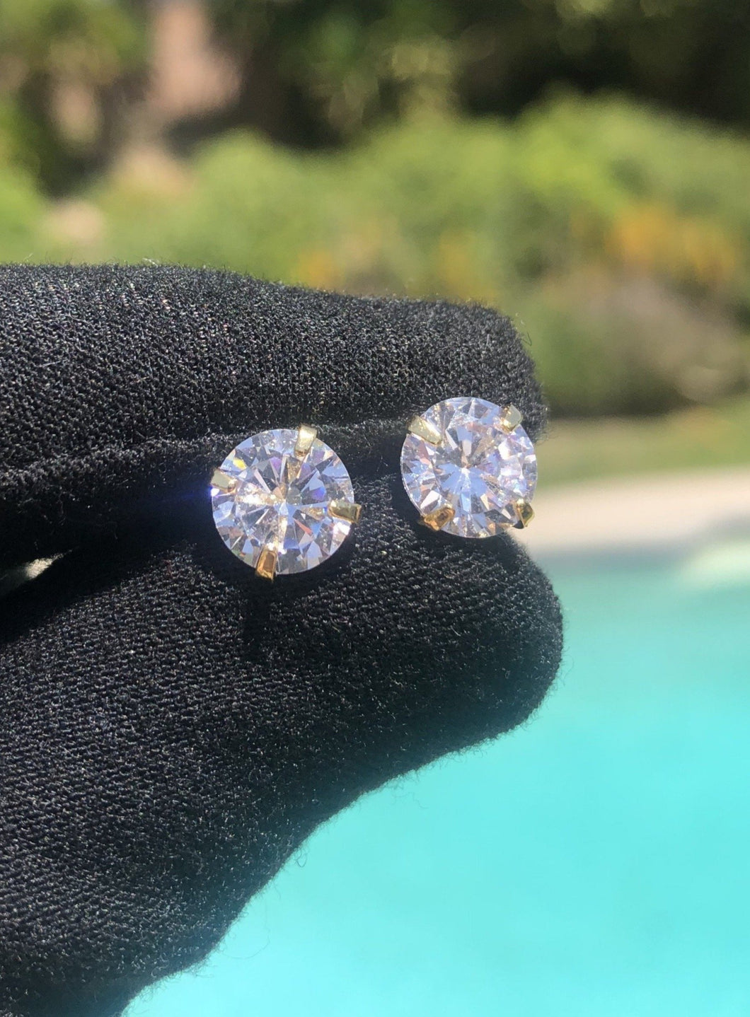 4 Ct Round Cut Solitaire Earrings