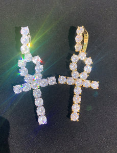 Ankh Pendants Yellow and White Gold