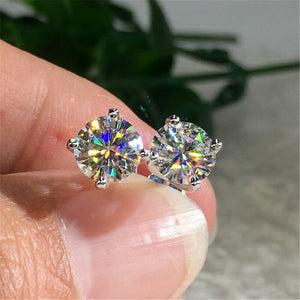 2 Ct ttw Round Cut Solitaire Earring