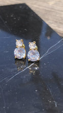 Load and play video in Gallery viewer, Double Solitaire Stud Earrings
