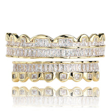 Load image into Gallery viewer, Baguette Grillz Iced out (Premium Quality) 18k Gold plated
