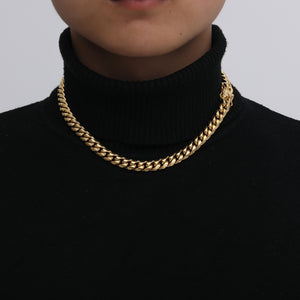 10mm Cuban link Necklace 18k Gold plated